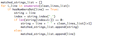 This is much more efficient than the previous one as it makes use of the already defined ‘hasNumbersDot’ function. Also, it matched the full line (full key)