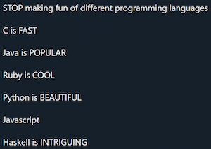 Programming Language Comparison